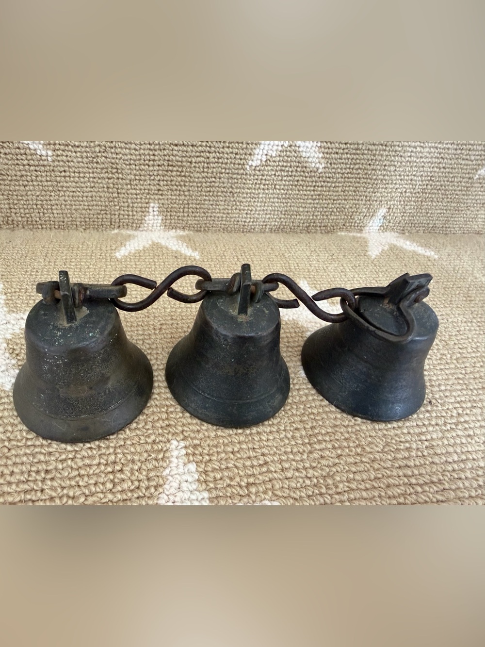 Set Of 3 Primitive Rustic Bells